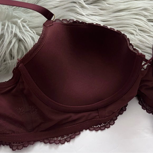 Aerie Burgundy Lace Balconette Bra 34D - Picture 6 of 7
